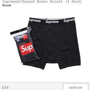Supreme 4 pack deadstock black boxers